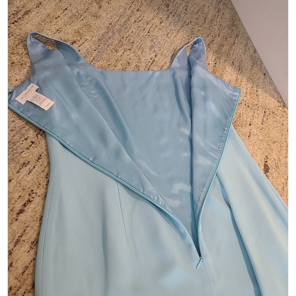 Liz Claiborne 100% Silk Dress Suit Blazer Lined Blue Size 10 2 Piece Office - Picture 12 of 16